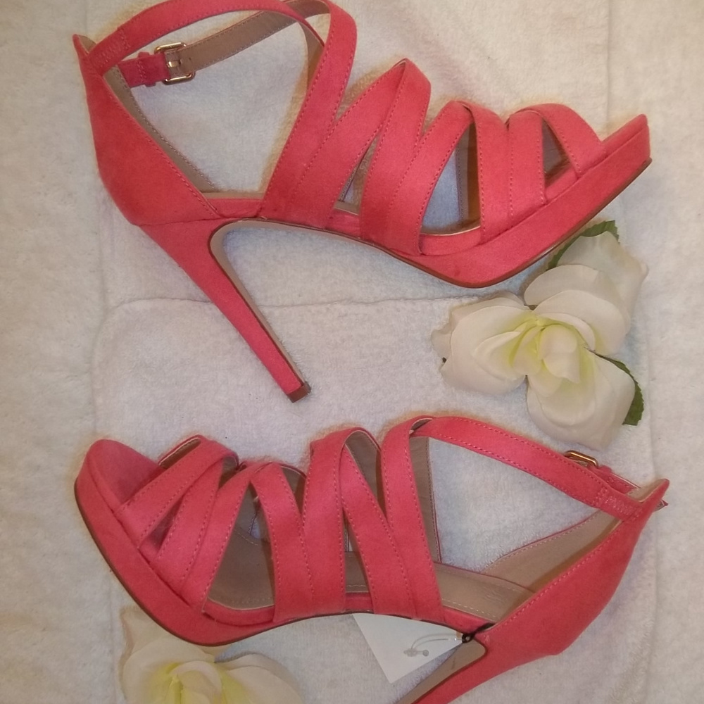 NWT H&M Pink Strapy Heels Women's Size 7